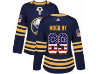 Women Adidas Buffalo Sabres #89 Alexander Mogilny Navy Blue USA Flag Fashion NHL Jersey