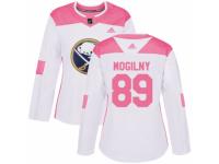 Women Adidas Buffalo Sabres #89 Alexander Mogilny White/Pink Fashion NHL Jersey