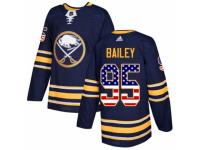 Women Adidas Buffalo Sabres #95 Justin Bailey Navy Blue USA Flag Fashion NHL Jersey