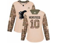 Women Adidas Calgary Flames #10 Kris Versteeg Camo Veterans Day Practice NHL Jersey