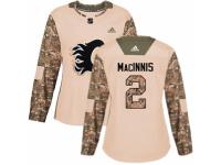 Women Adidas Calgary Flames #2 Al MacInnis Camo Veterans Day Practice NHL Jersey