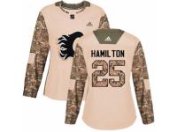 Women Adidas Calgary Flames #25 Freddie Hamilton Camo Veterans Day Practice NHL Jersey