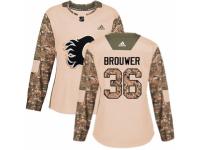 Women Adidas Calgary Flames #36 Troy Brouwer Camo Veterans Day Practice NHL Jersey