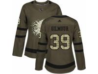 Women Adidas Calgary Flames #39 Doug Gilmour Green Salute to Service NHL Jersey