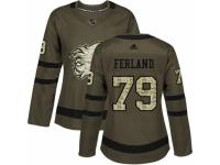 Women Adidas Calgary Flames #79 Michael Ferland Green Salute to Service NHL Jersey