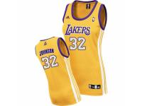 Women Adidas Los Angeles Lakers #32 Magic Johnson Swingman Gold Home NBA Jersey