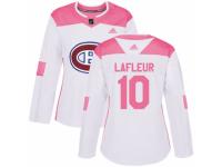 Women Adidas Montreal Canadiens #10 Guy Lafleur White/Pink Fashion NHL Jersey