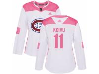 Women Adidas Montreal Canadiens #11 Saku Koivu White/Pink Fashion NHL Jersey