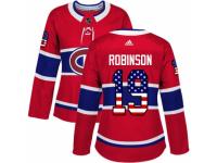 Women Adidas Montreal Canadiens #19 Larry Robinson Red USA Flag Fashion NHL Jersey