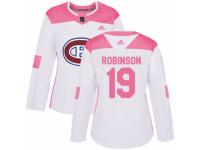 Women Adidas Montreal Canadiens #19 Larry Robinson White/Pink Fashion NHL Jersey