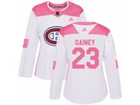 Women Adidas Montreal Canadiens #23 Bob Gainey White/Pink Fashion NHL Jersey