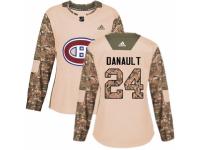 Women Adidas Montreal Canadiens #24 Phillip Danault Camo Veterans Day Practice NHL Jersey