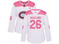 Women Adidas Montreal Canadiens #26 Mats Naslund White/Pink Fashion NHL Jersey