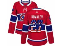 Women Adidas Montreal Canadiens #27 Alexei Kovalev Red USA Flag Fashion NHL Jersey