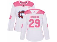 Women Adidas Montreal Canadiens #29 Ken Dryden White/Pink Fashion NHL Jersey