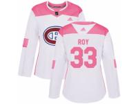 Women Adidas Montreal Canadiens #33 Patrick Roy White/Pink Fashion NHL Jersey