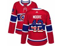 Women Adidas Montreal Canadiens #42 Dominic Moore Red USA Flag Fashion NHL Jersey