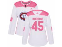 Women Adidas Montreal Canadiens #45 Joe Morrow White/Pink Fashion NHL Jersey