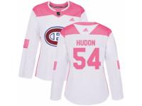 Women Adidas Montreal Canadiens #54 Charles Hudon White/Pink Fashion NHL Jersey