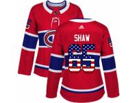 Women Adidas Montreal Canadiens #65 Andrew Shaw Red USA Flag Fashion NHL Jersey