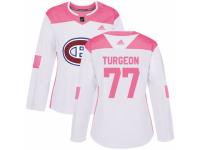 Women Adidas Montreal Canadiens #77 Pierre Turgeon White/Pink Fashion NHL Jersey