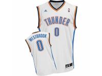 Women Adidas Oklahoma City Thunder #0 Russell Westbrook Swingman White Home NBA Jersey