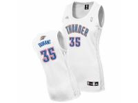 Women Adidas Oklahoma City Thunder #35 Kevin Durant Swingman White Home NBA Jersey