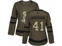 Women Adidas Ottawa Senators #41 Craig Anderson Green Salute to Service NHL Jersey