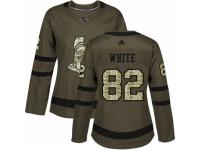 Women Adidas Ottawa Senators #82 Colin White Green Salute to Service NHL Jersey