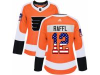 Women Adidas Philadelphia Flyers #12 Michael Raffl Orange USA Flag Fashion NHL Jersey