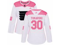 Women Adidas Philadelphia Flyers #30 Dustin Tokarski White/Pink Fashion NHL Jersey