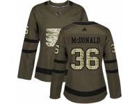 Women Adidas Philadelphia Flyers #36 Colin McDonald Green Salute to Service NHL Jersey