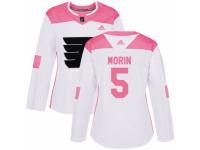 Women Adidas Philadelphia Flyers #5 Samuel Morin White/Pink Fashion NHL Jersey