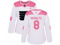 Women Adidas Philadelphia Flyers #8 Dave Schultz White/Pink Fashion NHL Jersey