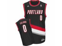 Women Adidas Portland Trail Blazers #0 Damian Lillard Swingman Black Road NBA Jersey