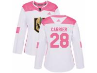 Women Adidas Vegas Golden Knights #28 William Carrier White/Pink Fashion NHL Jersey