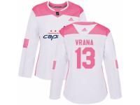Women Adidas Washington Capitals #13 Jakub Vrana White/Pink Fashion NHL Jersey