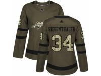Women Adidas Washington Capitals #34 Jonas Siegenthaler Green Salute to Service NHL Jersey