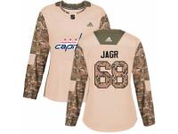 Women Adidas Washington Capitals #68 Jaromir Jagr Camo Veterans Day Practice NHL Jersey