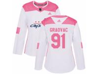 Women Adidas Washington Capitals #91 Tyler Graovac White/Pink Fashion NHL Jersey