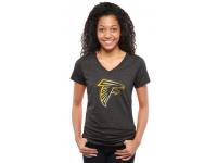 Women Atlanta Falcons Pro Line Black Gold Collection V-Neck Tri-Blend T-Shirt