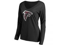 Women Atlanta Falcons Pro Line Primary Team Logo Slim Fit Long Sleeve T-Shirt Black