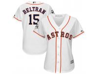 Women Carlos Beltran #15 Houston Astros 2017 World Series Bound White Cool Base Jersey