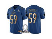 Women Carolina Panthers #59 Luke Kuechly NFC 2017 Pro Bowl Blue Gold Limited Jersey