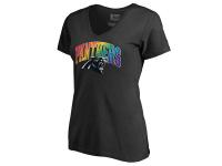Women Carolina Panthers NFL Pro Line by Fanatics Branded Black Plus Sizes Pride T-Shirt