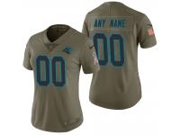 Women Carolina Panthers Olive 2017 Salute To Service Custom Jersey