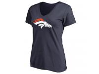 Women Denver Broncos Pro Line Primary Team Logo Slim Fit T-Shirt Navy