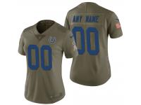 Women Indianapolis Colts Olive 2017 Salute To Service Custom Jersey