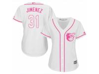 Women Majestic Baltimore Orioles #31 Ubaldo Jimenez White Fashion Cool Base MLB Jersey