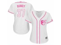 Women Majestic Baltimore Orioles #37 Dylan Bundy White Fashion Cool Base MLB Jersey